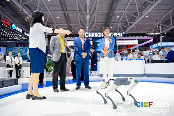 圖為電源行業(yè)協(xié)會領導和協(xié)會理事會部分成員代表參觀CIBF2025